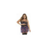 Deux-en-un, nuisette et ensemble trois pièces noir, grande taille, tissu fleur exotique 